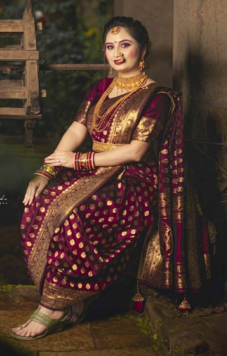 saree caption in marathi