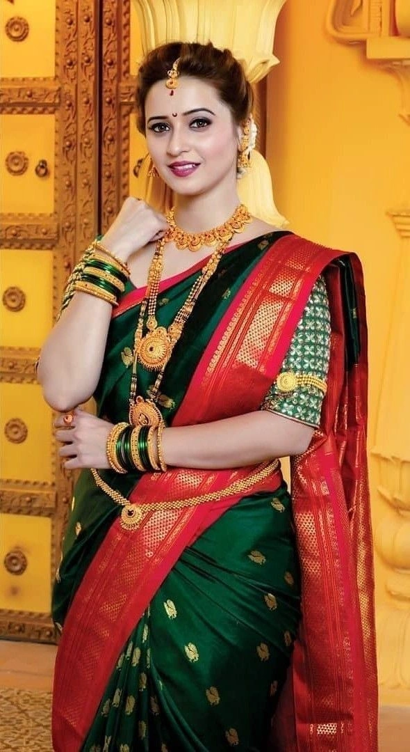 saree caption in marathi