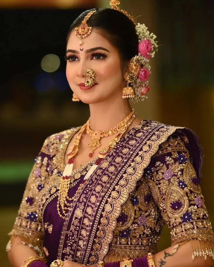 saree caption in marathi