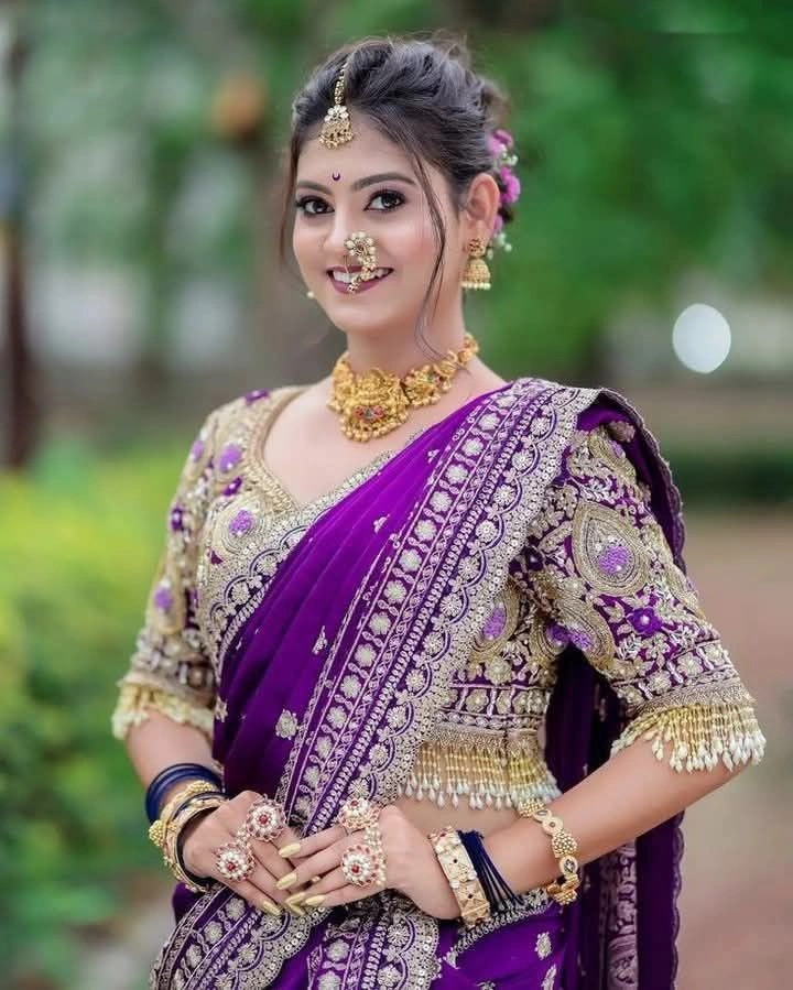 saree caption in marathi