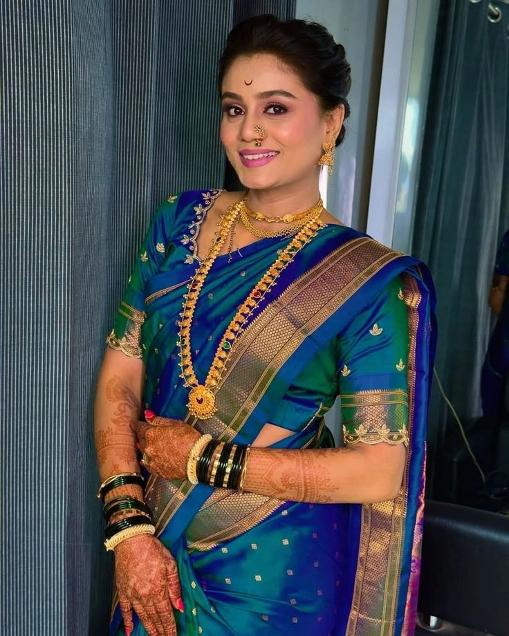 saree caption in marathi